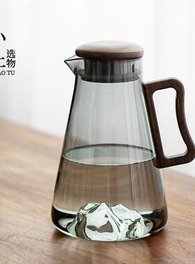 烟灰色玻璃冷水壶水杯家用套装耐高温凉水壶大容量北欧冰水壶扎壶