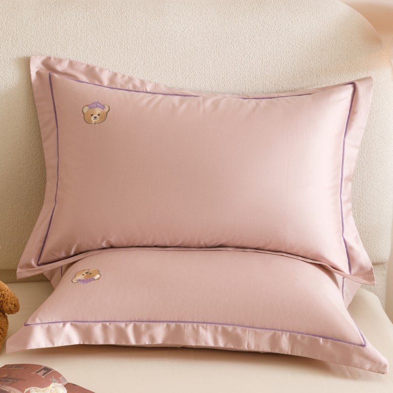 100支贡缎长绒棉枕套一对装家用枕头套装全棉纯棉48cmx74cm高级感