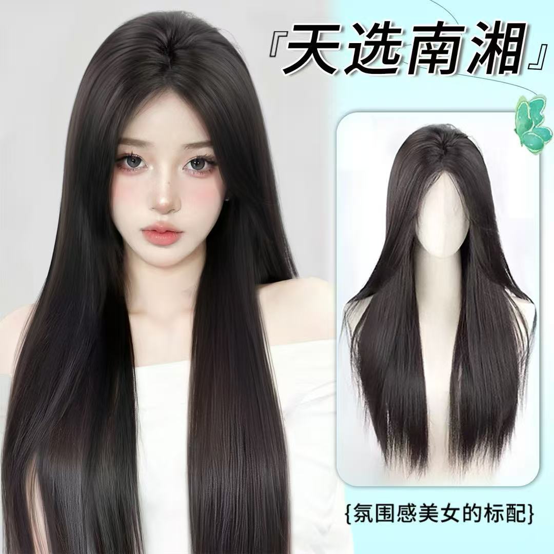 可露丽【前额蕾丝款】黑长直假发