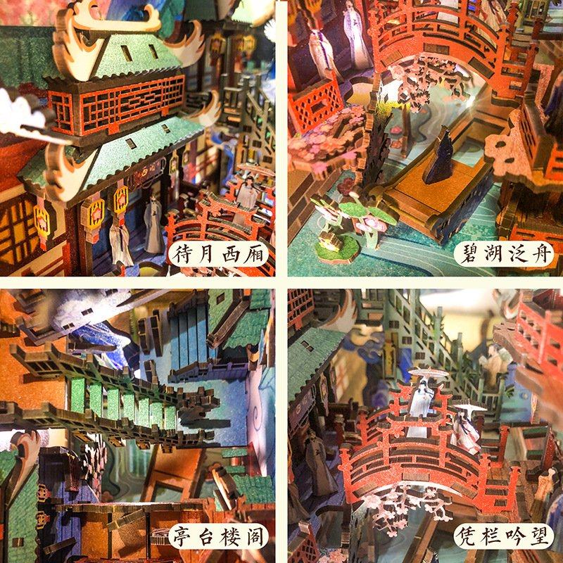 拼装DIY小房子拼图3D立体木制感应立体书拼装节日礼物摆件手工,玩具/童车/益智/积木/模型,建筑/DIY小屋/拼装模型,淘宝优惠券,粉丝福利购,淘宝优惠卷