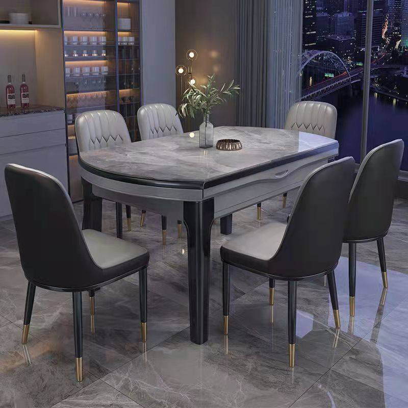 实木圆桌岩板餐桌椅组合客厅意式现代多功能可折叠长方形可变饭桌,住宅家具,岩板餐桌,淘宝优惠券,粉丝福利购,淘宝优惠卷