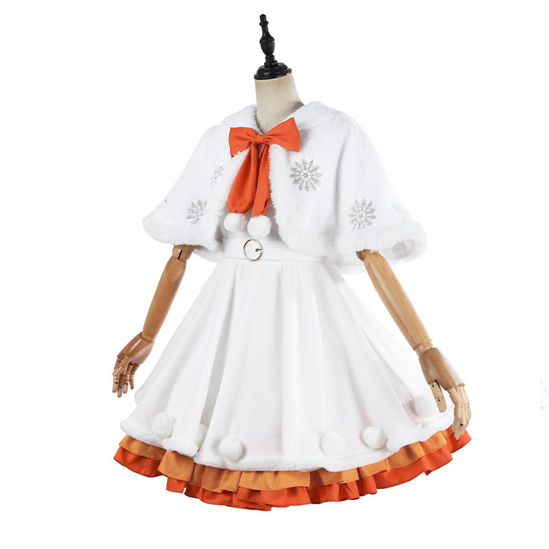 lovelive唱诗班cos服水团cosplay服装圣诞冬季毛绒中长裙