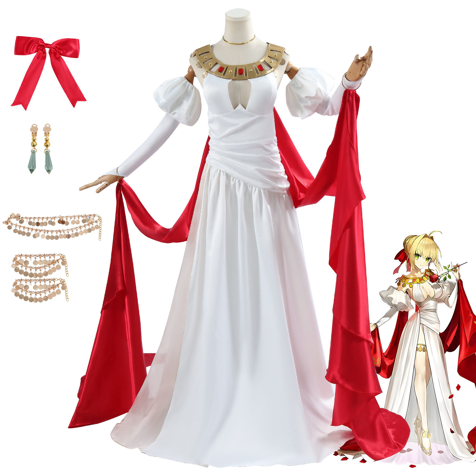 FGOFate服尼禄礼服裙cos服saber英灵正装游戏C服装女二次元