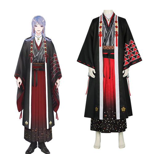 虚拟vtubercos服动漫游戏男装弦月藤士郎和服浴衣cosplay扮演服