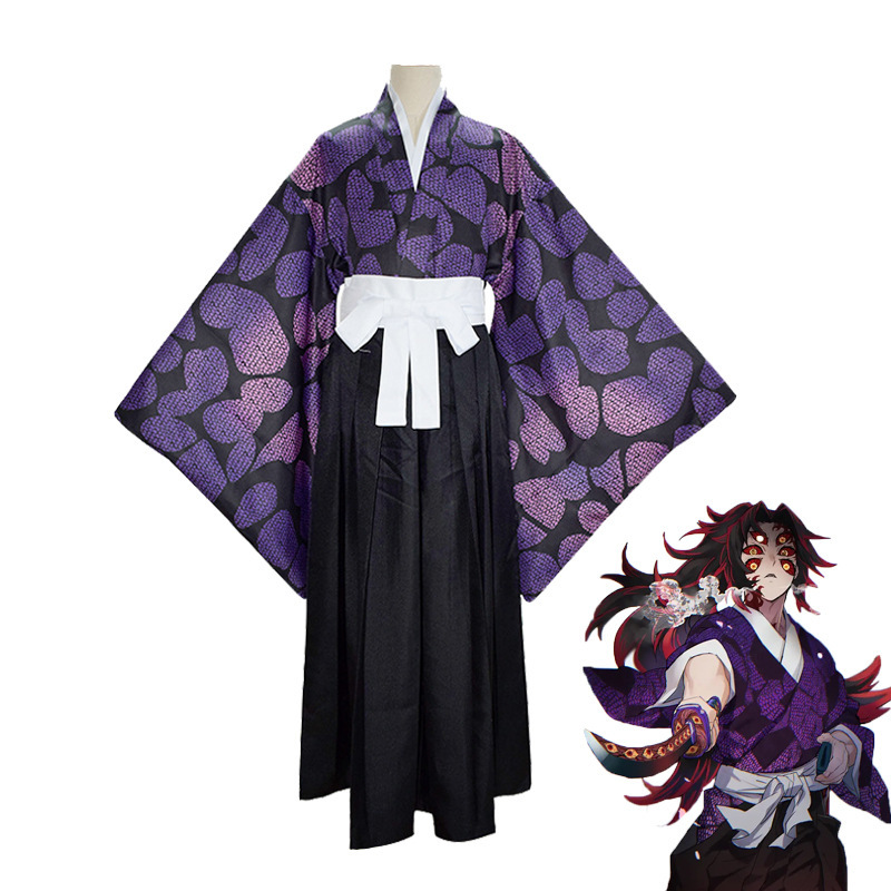 co服动漫cosplay现货鬼灭之cos十二鬼月上弦之一黑死牟服装