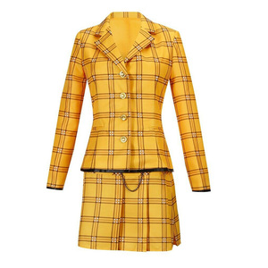 万圣节服装独领风骚雪儿·霍洛维茨成人女装套装黄色格子cos服