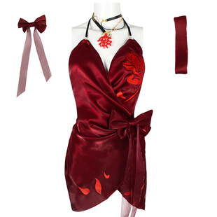 永劫无间宁红夜cos服午后瑰夏夏日派对红色泳装宁红夜cosplay服