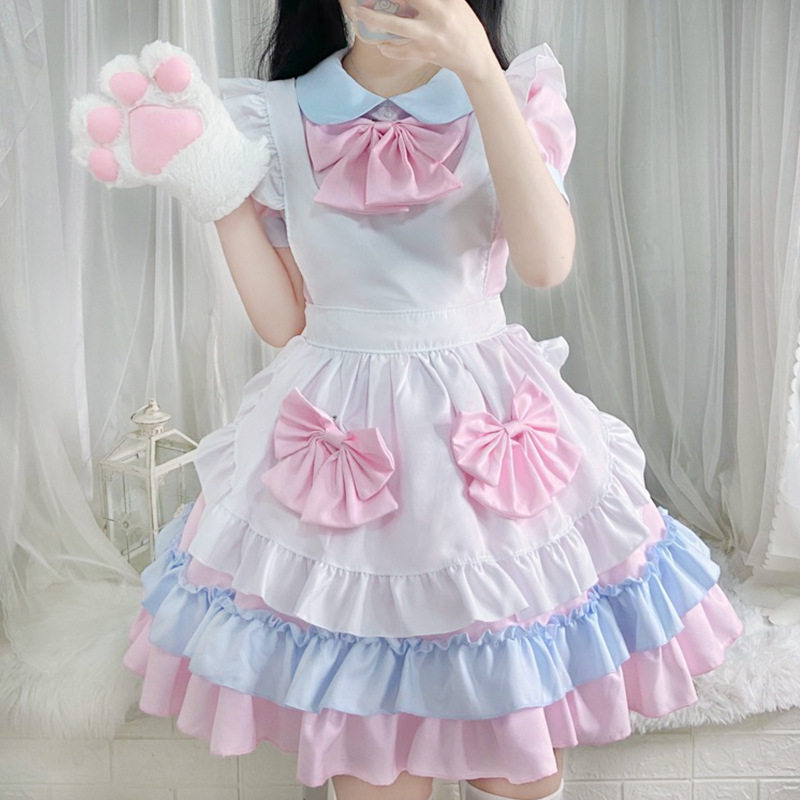 粉色猫咪女仆装cosplay动漫角色扮演lolita软妹洋装萝莉女佣制服