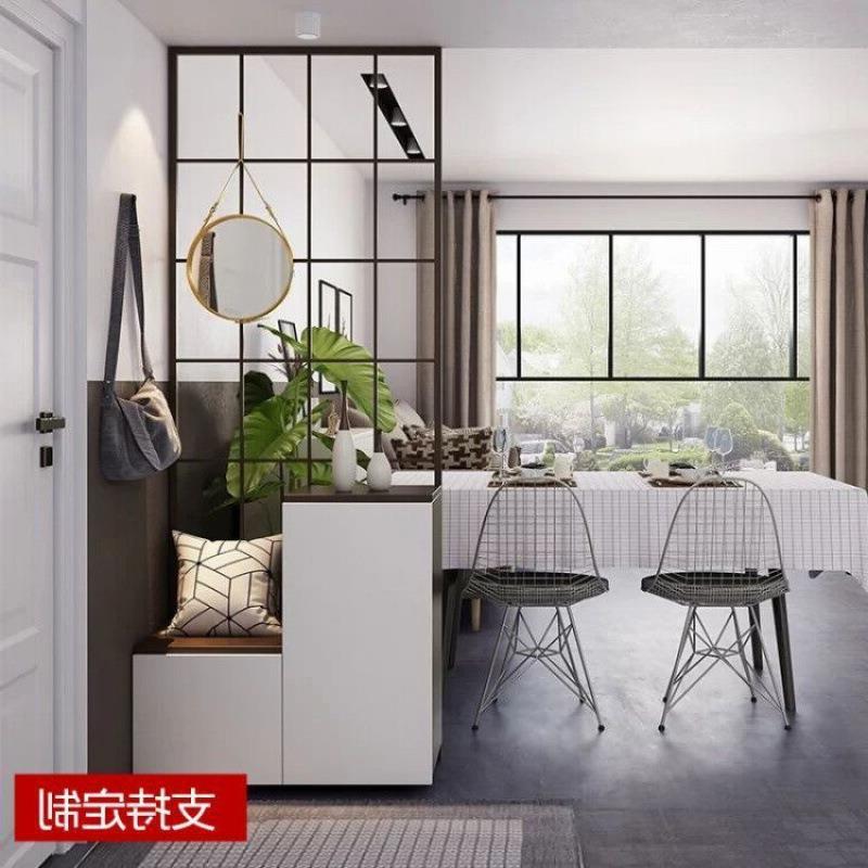 现货速发屏风隔断客厅柜铁艺装饰办公室玄关墙家用卧室房间挂窗帘