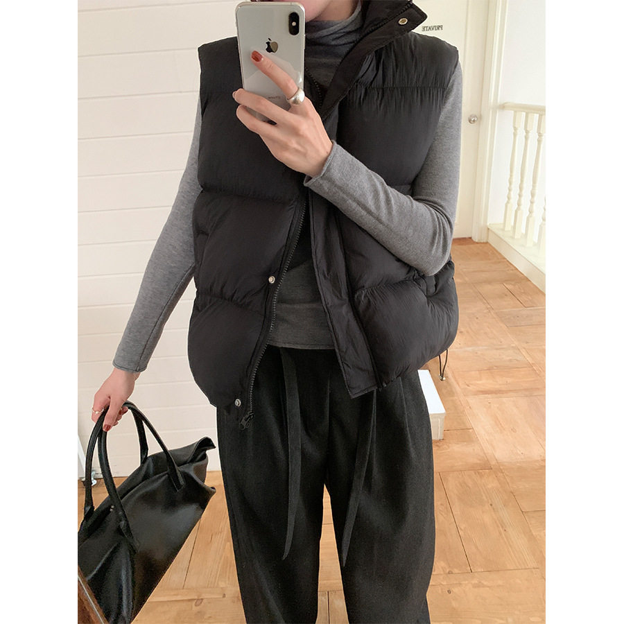 立领棉服马甲女秋冬韩版宽松叠穿背心坎肩外套