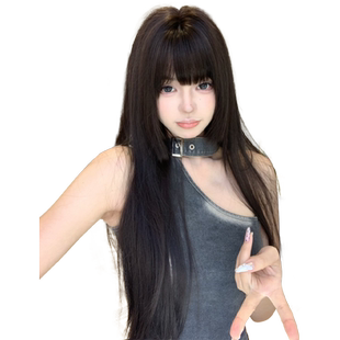 束朵假发女长直发自然气质网红日常甜美公主切氛围感时尚全头套式