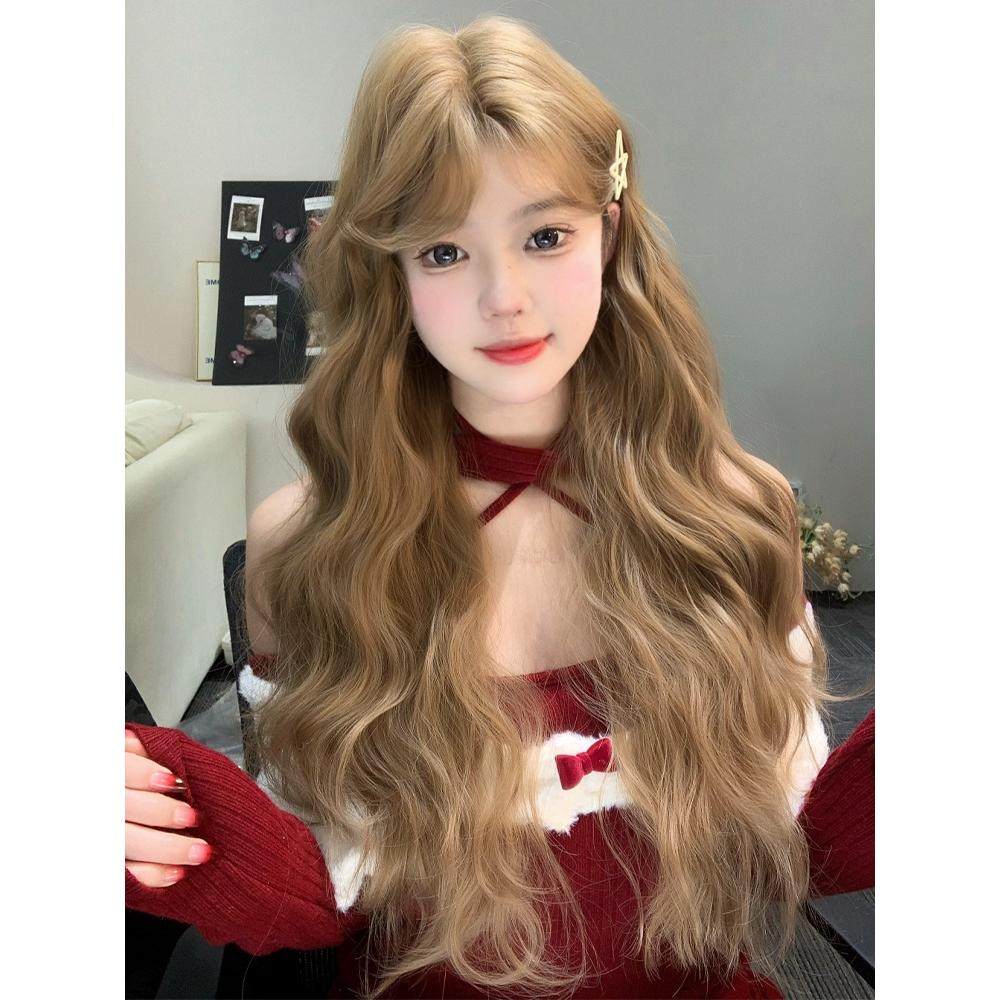 束朵假发女手钩前蕾丝中分长卷发均码lolita修脸网红jk全头套,美发护发/假发,日常整顶假发,淘宝优惠券,粉丝福利购,淘宝优惠卷