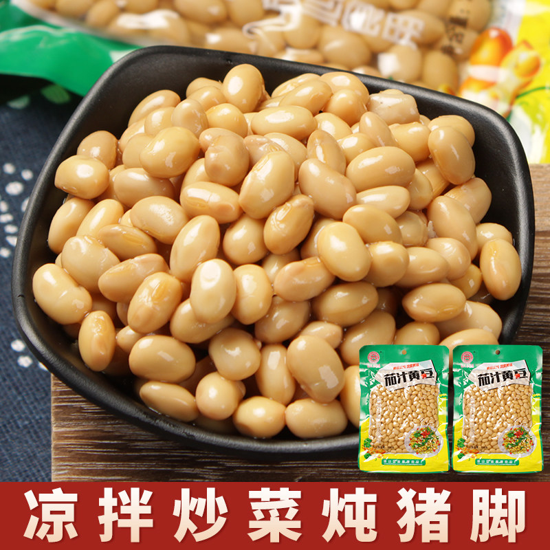 黄豆豉香焖茄汁黄豆五香豆豉凉拌菜即食熟黄豆喝粥下饭菜小菜商用
