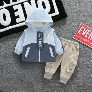 童装男童卡通外套套装2026春秋季宝宝衣服洋气可爱婴儿春装两件套