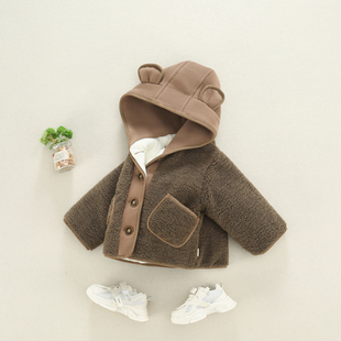 男童冬装外套2025秋冬季加厚儿童上衣婴儿加绒保暖毛毛衣一岁宝宝