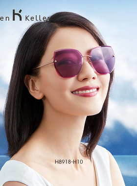 海伦凯勒2023网红爆款女式墨镜ing大脸显瘦太阳眼镜防紫外线H8918