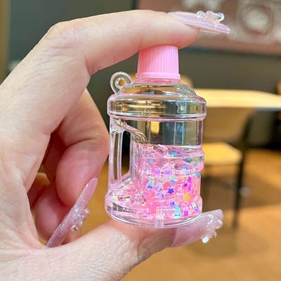 亚克力入油夜光泡泡珠水桶流沙瓶钥匙扣配饰摆件包包挂件汽车挂链