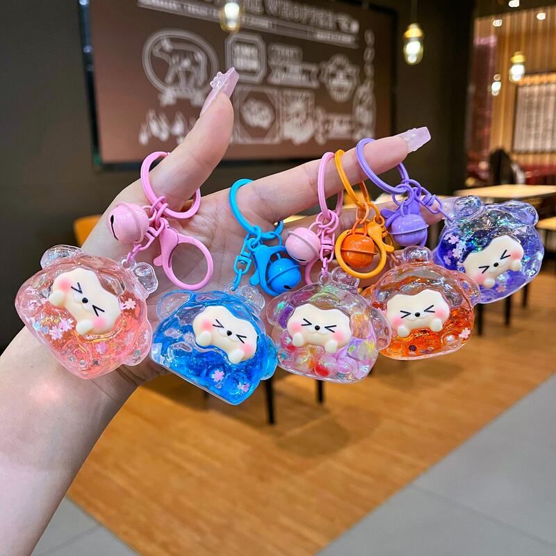 可爱团子爆闪摆件流沙玩盲盒钥匙