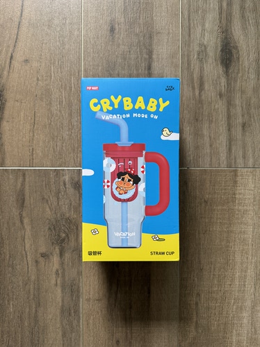 POPMART泡泡玛特CRYBABY 哭娃 Vacation Mode On吸管杯潮流衍生品