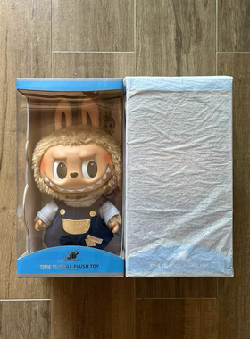 泡泡玛特 LABUBU拉布布 time to chill 初代一代黑皮搪胶毛绒公仔