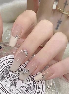 穿戴甲钻链法式手工定制新娘结婚