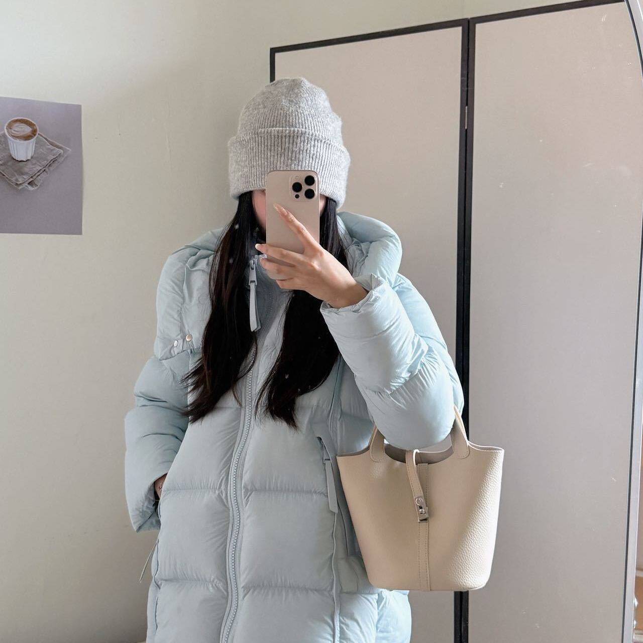 白鸭绒2026冬季连帽宽松茧型云朵泡芙羽绒服女中长款显瘦加厚