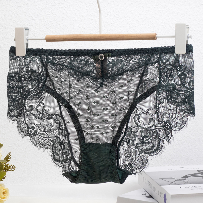 性感蕾丝镂空透明薄款三角裤