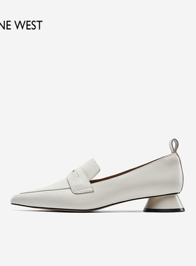 【断码清仓】Nine West/玖熙春秋清仓尖头单鞋圆鼓跟型一脚蹬职场