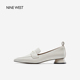 玖熙春秋清仓尖头单鞋 圆鼓跟型一脚蹬职场 Nine West 断码 清仓