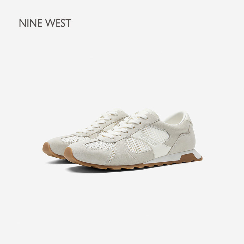 【清仓】Nine West/玖熙网面透气德训鞋女夏系带轻便休闲简约女鞋