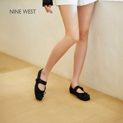 NineWest/玖熙镂空平底玛丽珍鞋