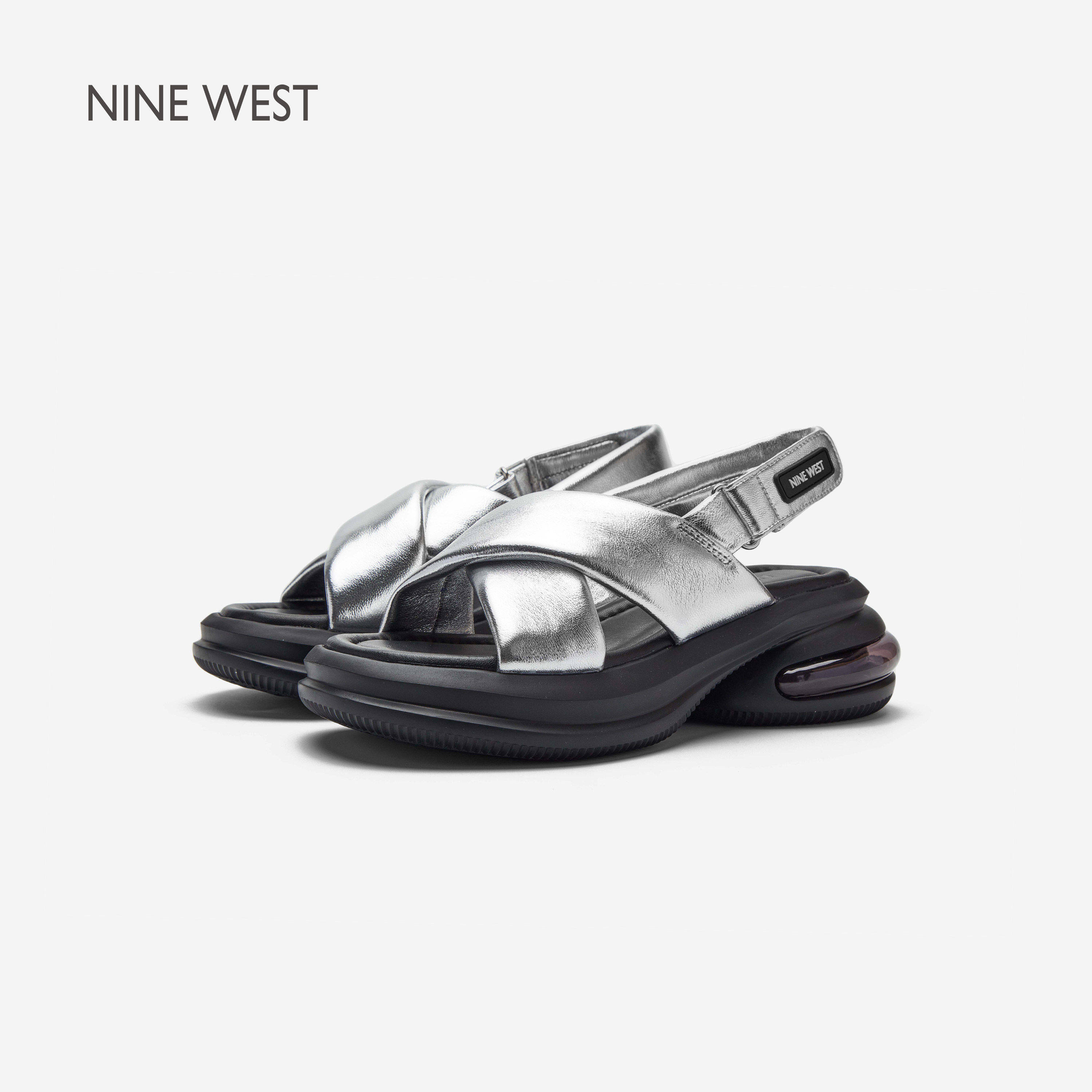 Nine West/玖熙厚底凉鞋女夏季清仓款式外穿坡跟松糕沙滩鞋罗马鞋