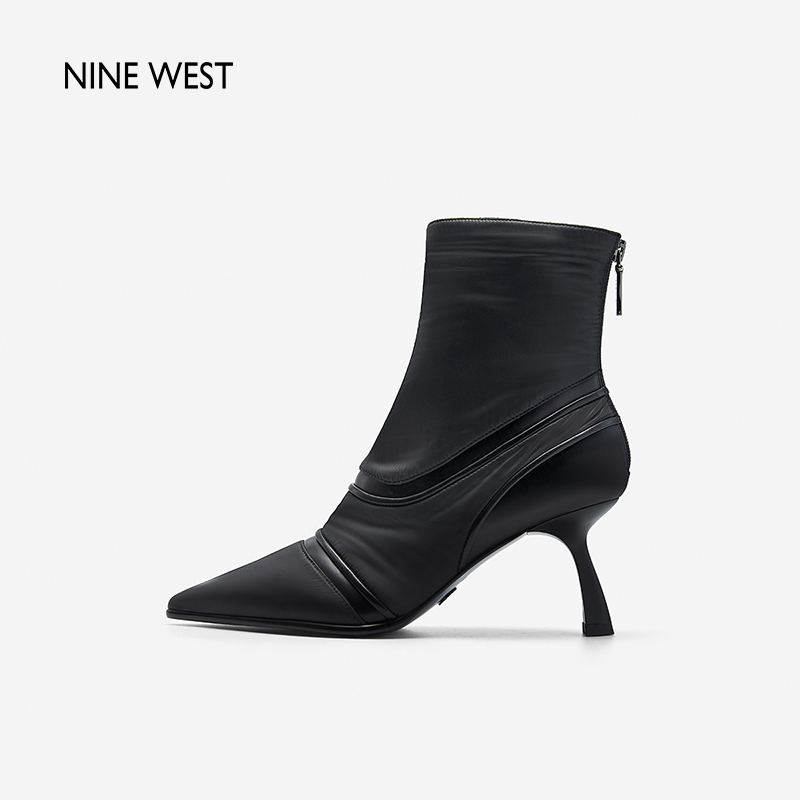 NineWest/玖熙线条短靴尖头时尚