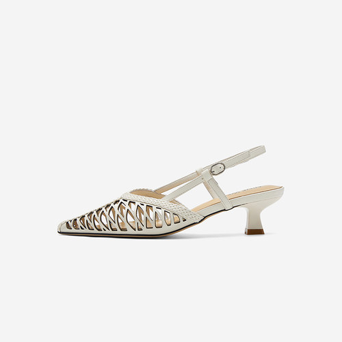NineWest/玖熙镂空编织凉鞋女鞋