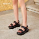West 沙滩运动凉鞋 玖熙厚底凉鞋 Nine 女清仓夏季 魔术贴松糕鞋 女鞋