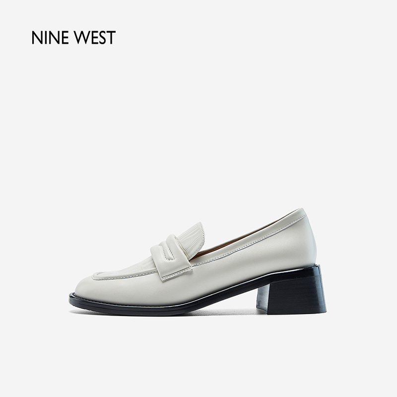 NineWest/玖熙乐福鞋中跟格纹