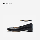 一字带浅口平底舒适女鞋 Nine 女春季 清仓款 West 玖熙低跟圆头单鞋