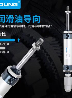 XYOUNG气动行程可调迷你气缸MALJ25X100-50-S铝合金带磁迷你气缸