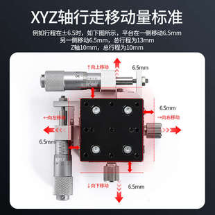 XYZ轴垂直升降台三轴手动平台精密位移微调滑台移动台LDV60/40/90