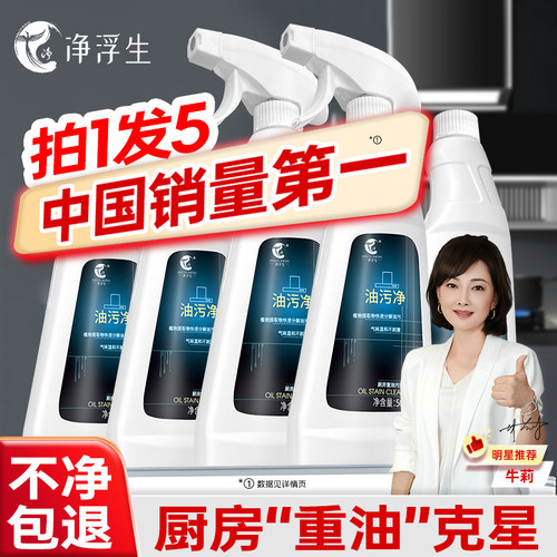 净浮生厨房泡沫型油污清洁剂