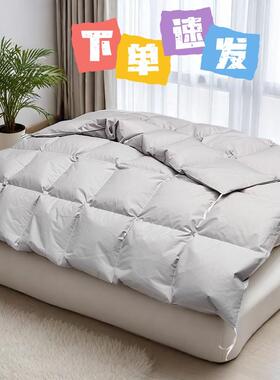 双层全棉纯色羽绒被壳半成品防钻绒钻毛被套高密度压线自充绒内胆