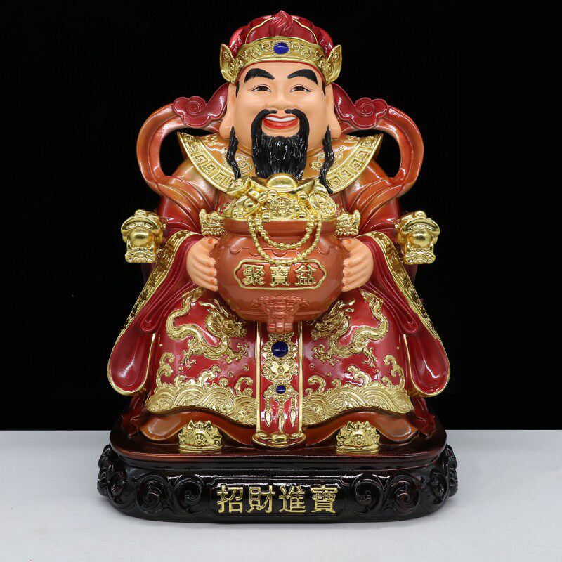 16/19寸财神爷坐像招财进宝文财神家用店铺公司开业树脂供奉摆件