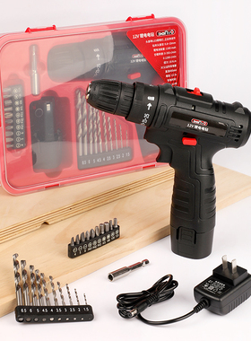 赛拓手电钻手枪转多功能家用锂电手钻充电打孔工具电动螺丝刀9718