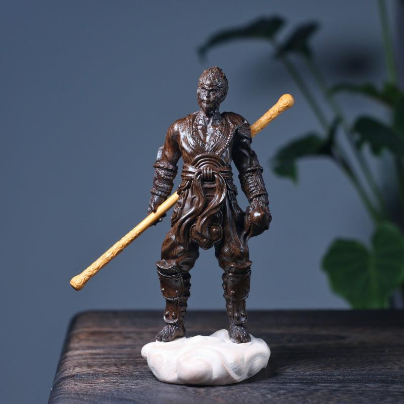 黑神话悟空17*7cm齐天大圣金箍棒工艺品创意摆件黑檀木质大圣