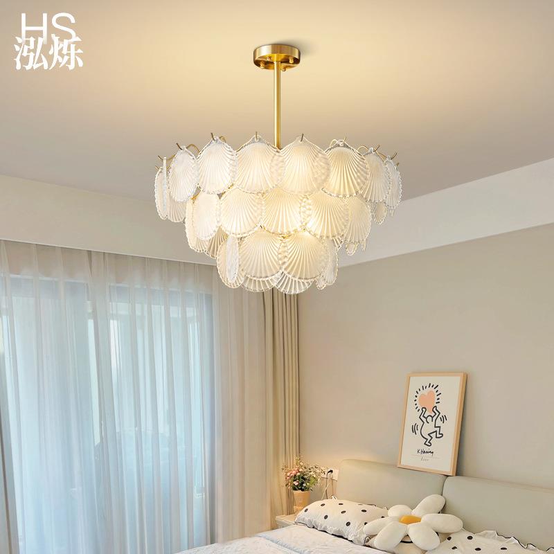 全铜水晶吸顶灯法式复古奶油风卧室简约餐厅轻奢大气别墅客厅吊灯