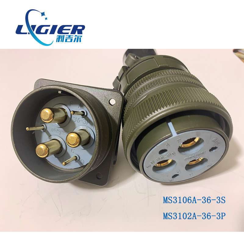 重载连接器MS3106A/MS3102A36-3S/P 6芯航空插头