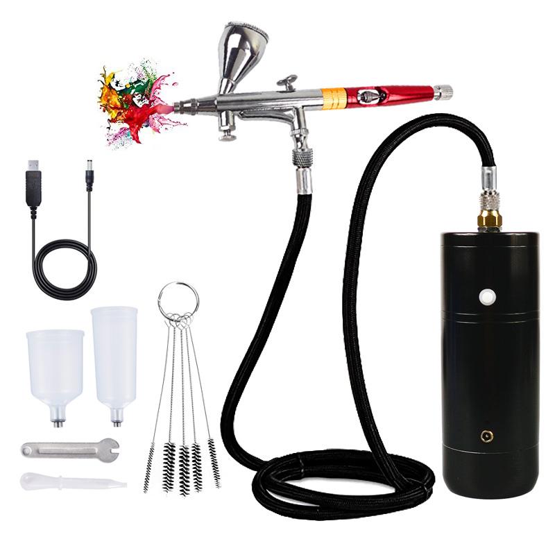 亚马逊 eaby热销自动停启充电式电动小喷笔气泵套装模型喷漆上色