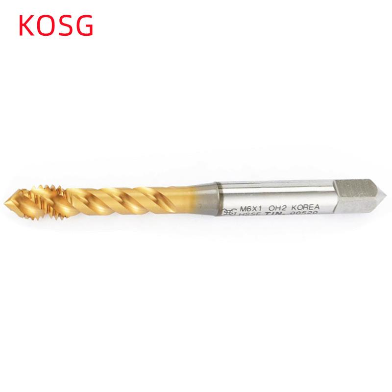 KOSG-M3X0.5/M4X0.7/M6X1/M10X1.5镀钛加硬含钴销售 螺旋丝锥