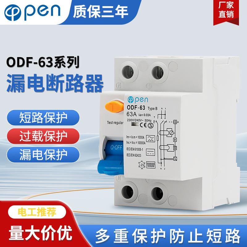 B型漏电断路器漏电保护器开关2P大孔型漏保断路器防雷款总闸家用