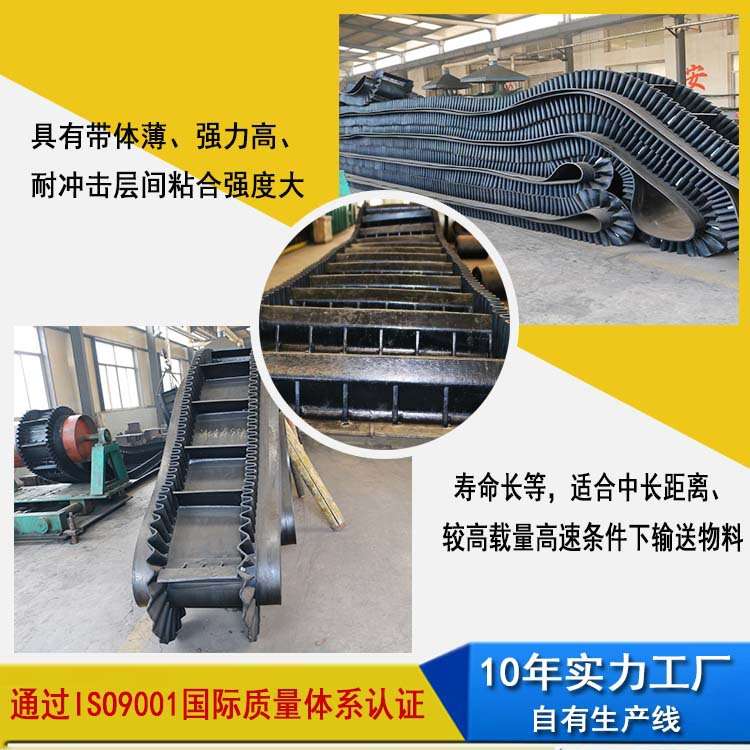 输送带厂家 裙边环形耐高温工业橡胶输送机异型可做